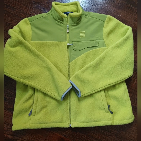 Lands End PLUS lime green fleece Zip up Sweater - Picture 7 of 8